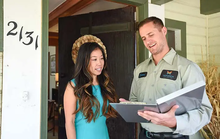 tech with happy customer